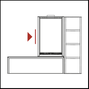 dettaglio X Living posizionata a destra + Panca + 1 mobile a destra