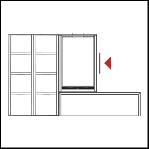 dettaglio X Living posizionata a sinistra + Panca + 2 mobili a Sx