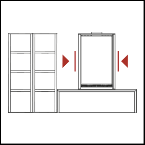 dettaglio X Living posizionata al centro + Panca + 2 mobili a Sx