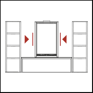 dettaglio X Living posizionata al centro + Panca + 2 mobili ai lati