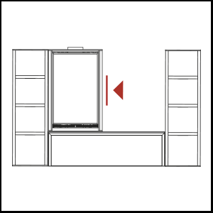 dettaglio X Living posizionata a sinistra + Panca + 2 mobili ai lati