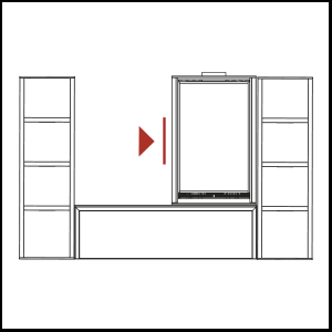 dettaglio X Living posizionata a destra + Panca + 2 mobili ai lati
