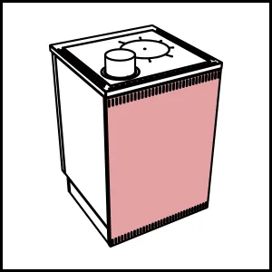 dettaglio Island cooker with insulated back panel